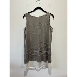 Mango silky top womens S grey tunic sleeveless office workwear lagenlook